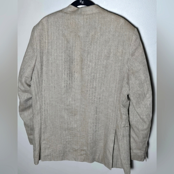 Men's Stafford Linen Blend Old Money Academia Blazer, 42R - Picture 2 of 5